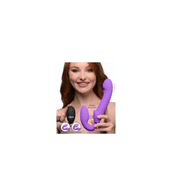 ARNÉS INFLABLE DOBLE C/ MANDO Y PULSATORIO CLÍTORIS USB LILA - Imagen 7