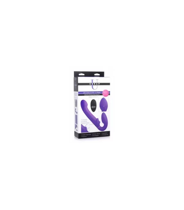 ARNÉS INFLABLE DOBLE C/ MANDO Y PULSATORIO CLÍTORIS USB LILA - Imagen 5