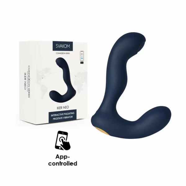 SVAKOM Iker Neo Navy Blue – Vibrador de Próstata y Perineo Controlado por App - Imagen 4