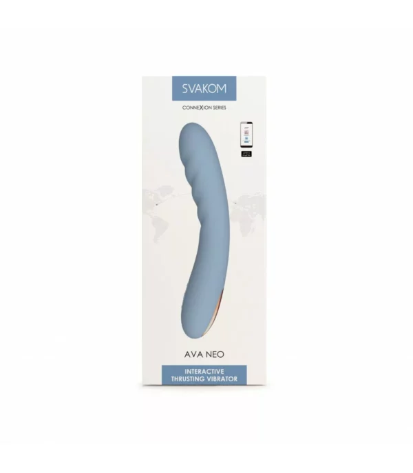 SVAKOM Ava Neo Cornflower Blue – Vibrador Interactivo con Empuje y Vibración, Control por App - Imagen 2