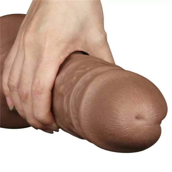 LoveToy Dildo King 10.5” con Vibración Marrón – Realista con Ventosa y Control Remoto - Imagen 2