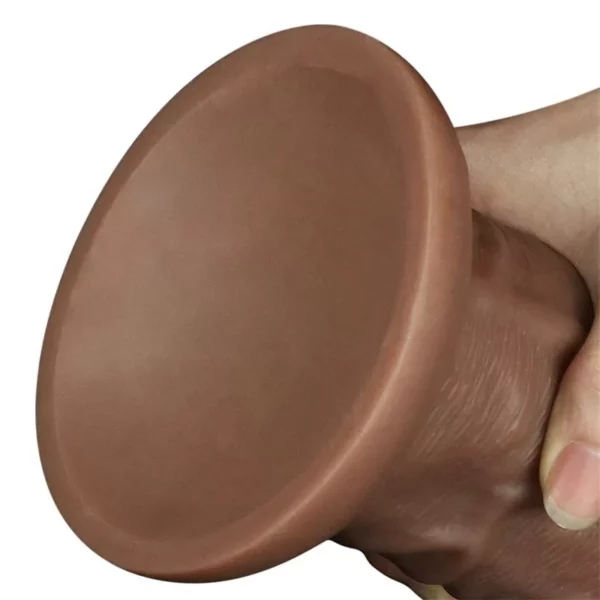 LoveToy Dildo King 10.5” con Vibración Marrón – Realista con Ventosa y Control Remoto - Imagen 4