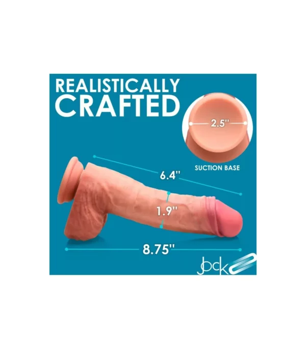 Dildo con Testículos Doble Densidad Uncut Flesh 22,20 cm – Curve Toys - Imagen 3