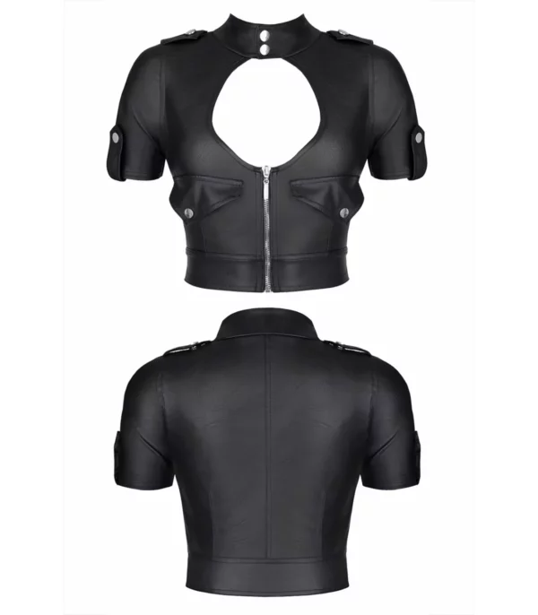 Enrica Top Negro Estilo Militar | Demoniq Lencería Fetish