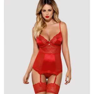 Lovica Corset & Thong L/XL – Corsé Rojo Seductor con Tanga