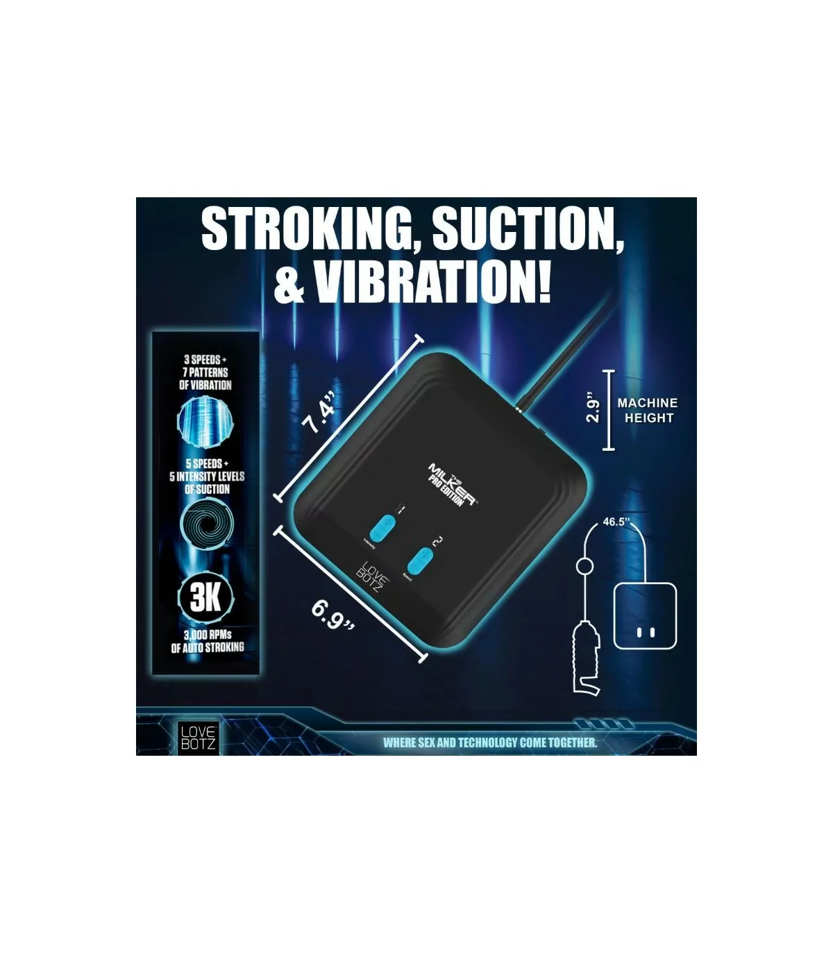 Masturbador The Milker Pro Edition – Succión, vibración y placer manos libres - Imagen 6