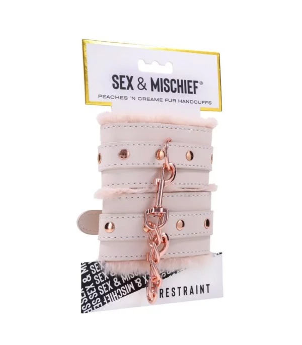 Esposas de piel sintética color melocotón - Peaches and Creame Fur Handcuffs - Imagen 6