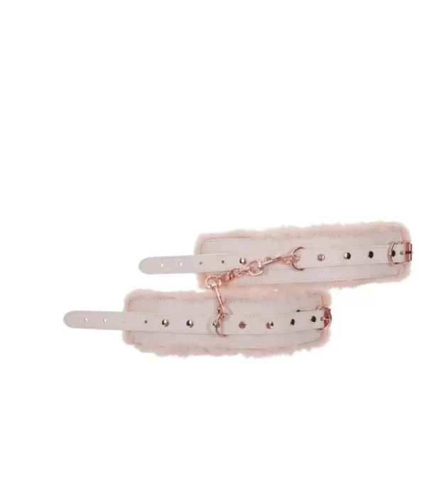 Esposas de piel sintética color melocotón - Peaches and Creame Fur Handcuffs - Imagen 4