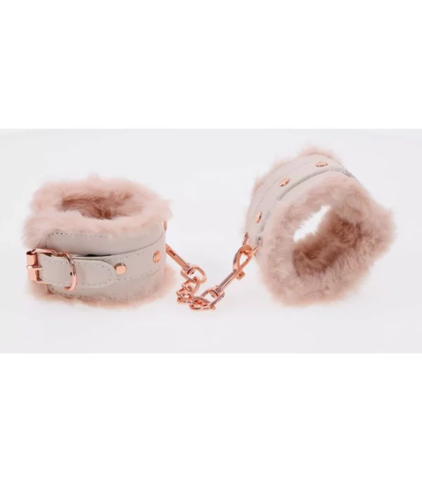 Esposas de piel sintética color melocotón - Peaches and Creame Fur Handcuffs - Imagen 3