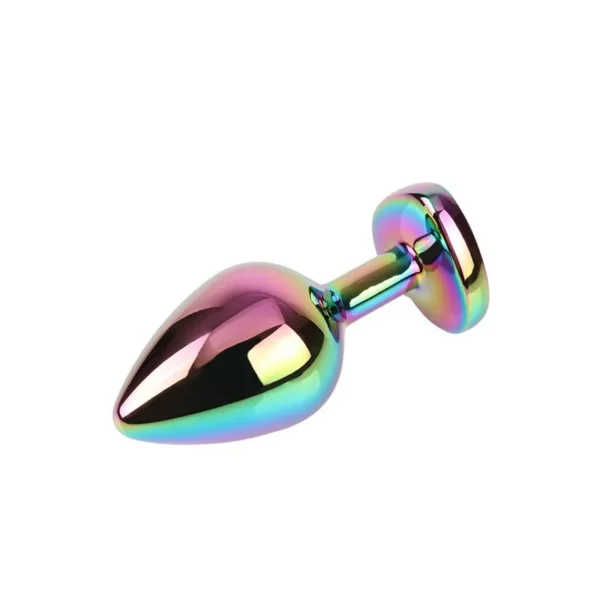 CHISA Rainbow Heart Plug Anal Multicolor con Joya – Talla M - Imagen 3