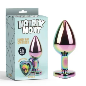 CHISA Rainbow Heart Plug Anal Multicolor con Joya – Talla M