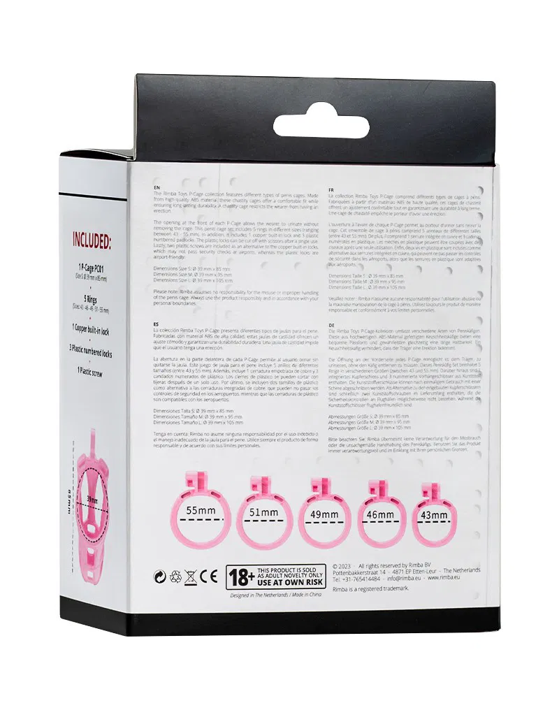 Rimba P-Cage PC01 – Jaula para el Pene Talla S – Rosa - Imagen 7