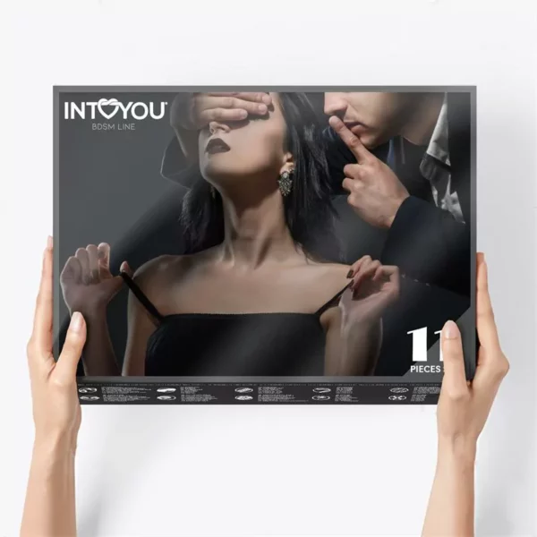 INTOYOU Set Bondage 11 Piezas Negro | Kit BDSM Completo