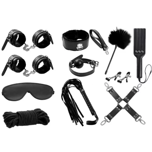 INTOYOU Set Bondage 11 Piezas Negro | Kit BDSM Completo - Imagen 2