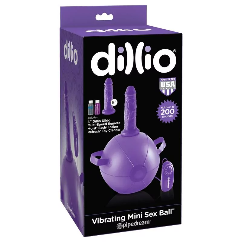 DILLIO Mini Bola con Dildo y Vibración Púrpura – ¡Diversión salvaje y sin límites! - Imagen 3