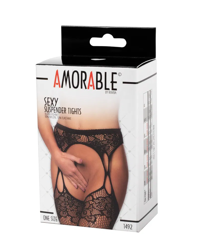 Amorable by Rimba – Panty con Tirantes – Negro – Talla Única - Imagen 2