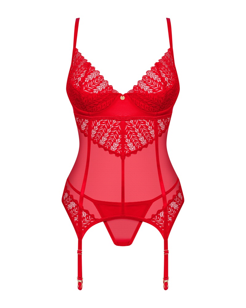 Set Ingridia Rojo – Corsé con Liguero y Tanga | Obsessive - Imagen 3