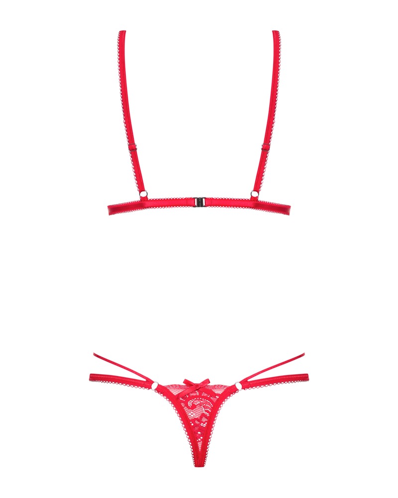 Lovlea Teddy Rojo – Body de Encaje Sexy con Lazos | Obsessive - Imagen 3