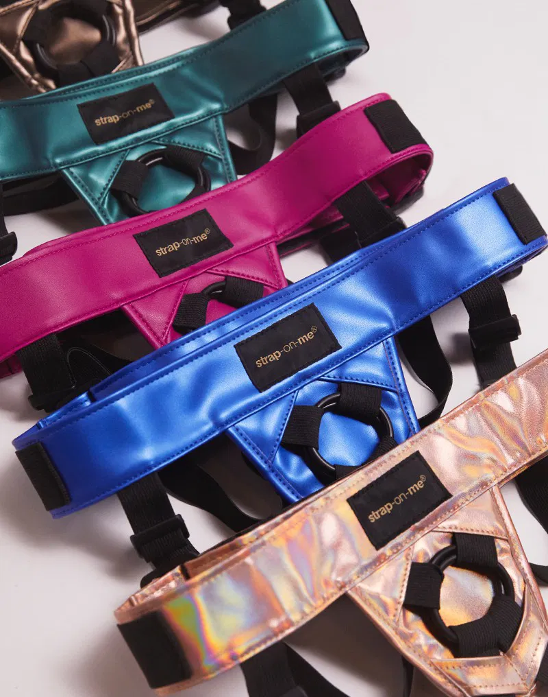 Strap-On-Me Arnés Curious | Arnés Strap-On Ajustable Talla Única Verde Metálico - Imagen 6