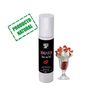 LUBRICANTE NATURAL KISS ME HOT FRESAS CON NATA 50 ML